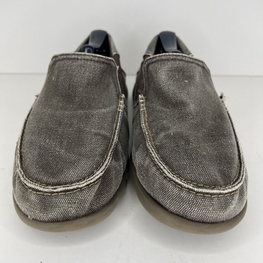 Crocs Santa Cruz Loafers Men's Size 9 Slip-On Canvas Khaki Shoes 202056 - Picture 3 of 9